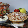 Sour Cream Apple Crumble Pie with Caramel Sauce