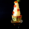 Fried Artichokes with Piquillo Pepper and White Parmesan Mousse