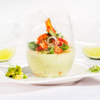 Avocado Panna Cotta mit Flusskrebsen