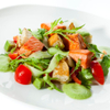 Grilled Salmon Fillet on Salad and Green Gazpacho Sauce from Hans Peter Fink
