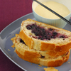 Blueberry Strudel with Vanilla and Praline Sauce