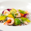 Gemüse-Rahm-Linsen mit Shrimps