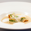 Black Radish Soup with Smoked Fish filled French Toast