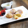 Baked Almond Dessert with White Chocolate Sauce