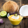 Karotten-Limetten-Suppe mit Kokosschaum