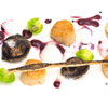 Poppy Seed Pouches with Scallops and Red Cabbage Coulis