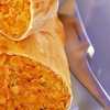 Linsenstrudel mit Knoblauchdip