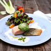 Whipped Lemon and Coriander Butter on Salmon Fillet