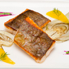 Arctic Char Fillet with Orange Fennel Vegetables, Beetroot Coulis and Coriander Mayonnaise