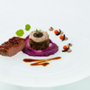 Variation of Barbarie Duck Breast with Red Cabbage Cream and Black Nut Mayonnaise