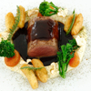 Venison with Cima di Rapa, dried apricots and parsnips