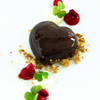 Chocolate Heart with chestnuts and cranberries