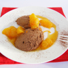 Lebkuchenmousse mit karamellisierten Orangen