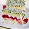 Raspberry and Pistachio Cream Slices
