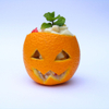 Halloween Obstsalat in Orangenfratze