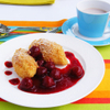 Griess-Quark-Nockerl mit Kirschsauce